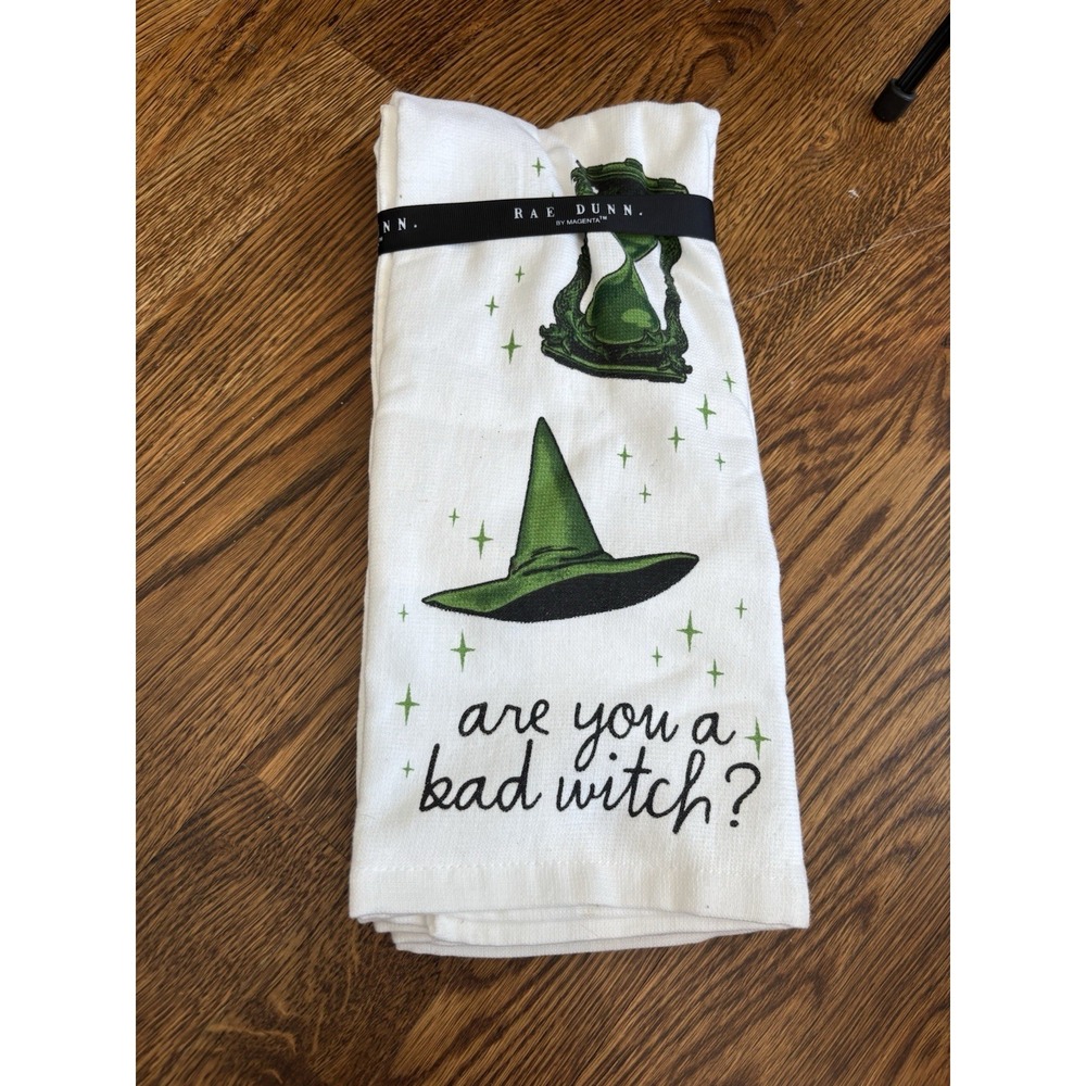 Rae‎ Dunn NWT Wicked Kitchen Towels Elphaba Glinda Wizard Of Oz Cotton